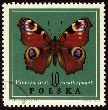 郵票上的Butterfly Vanessa