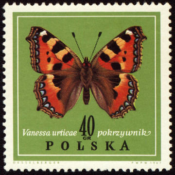 郵票上的Butterfly Vanessa