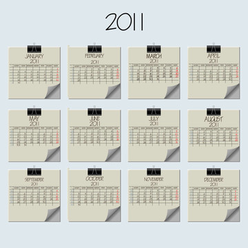 便條紙日歷2011