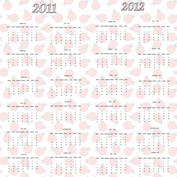 2011和2012的瓢蟲(chóng)的日歷