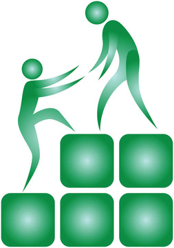 人類互相幫助爬上街區(qū)