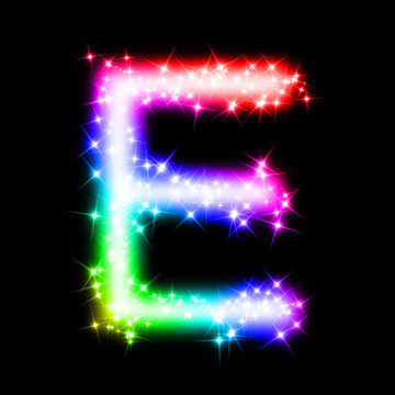 彩色字母字母E