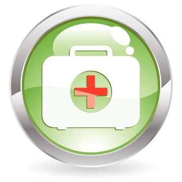帶急救包的光澤按鈕