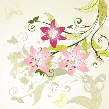 圖案有百合花