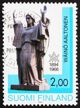 郵票芬蘭1994和平；雕塑由Waino Aaltonen