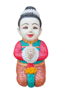 泰國(guó)男孩雕塑歡迎