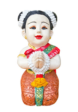 泰國(guó)女孩雕塑歡迎