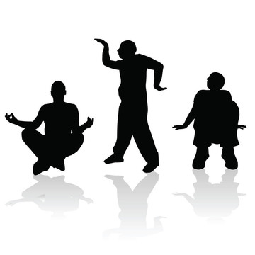 各種姿勢(shì)的男人剪影