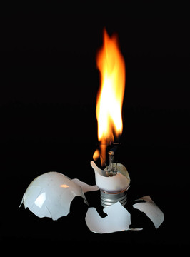 flameing白熾燈泡