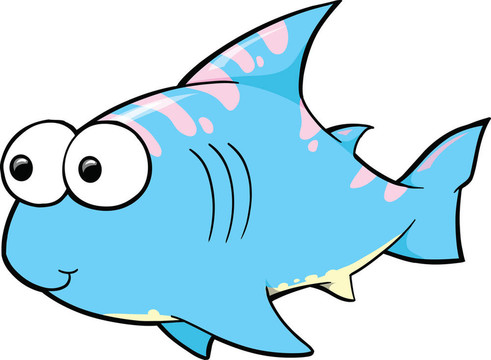 可愛的鯊魚向量