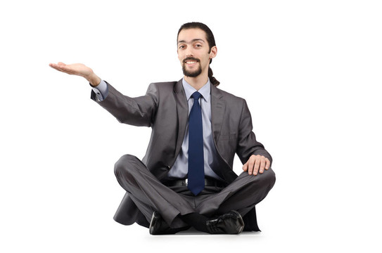 商人在白色背景下孤立