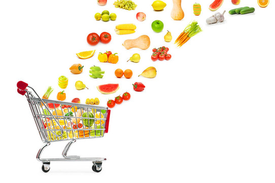 食品飛出購物車