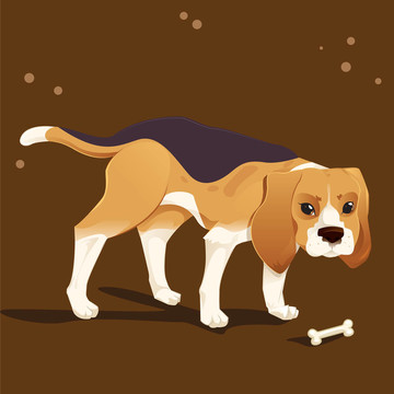 比格獵犬和食物