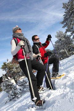 夫婦雪shoeing