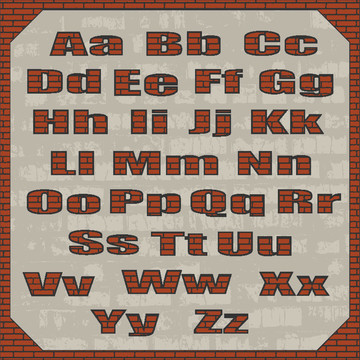 磚墻上的字體