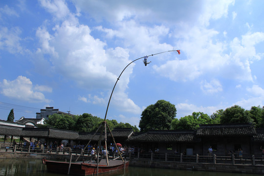 高空竹竿表演