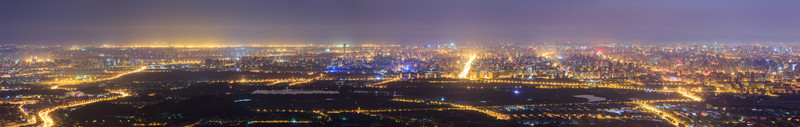 西山遠眺北京城西城區(qū)夜景