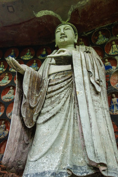 大足石刻華嚴(yán)三圣佛像