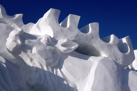 雪雕馴鹿