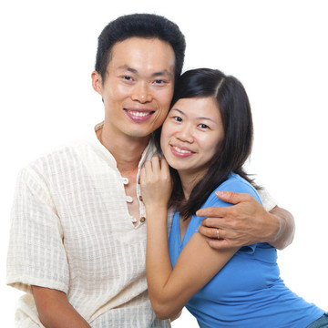 可愛的亞洲夫婦