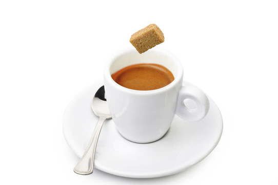帶甘蔗的咖啡杯