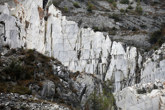 大理石采石場——濱海阿爾卑斯山脈；Carrara；托斯卡納；意大利
