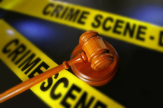 法律槌和警察犯罪現(xiàn)場錄音