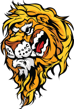 獅子頭卡通吉祥物插圖