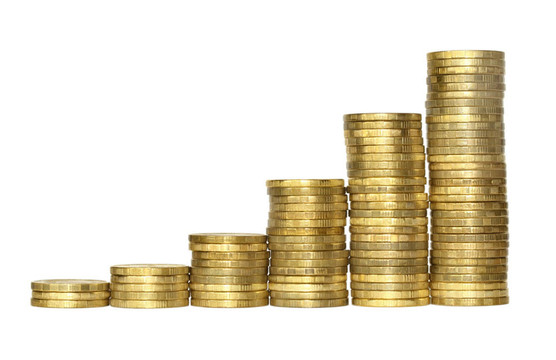 商業(yè)圖表由金幣制成