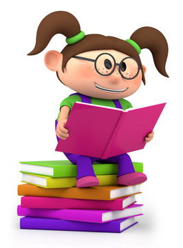 小女孩讀書