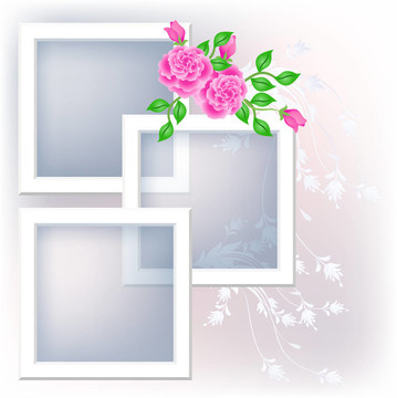 相框和玫瑰花