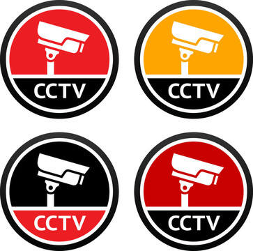 CCTV圖像；設置標志的安全攝像機