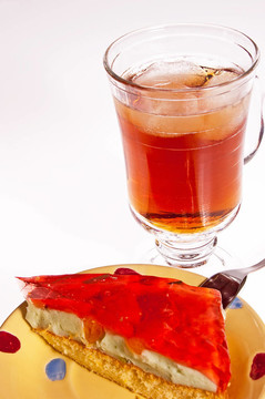 冰茶和蛋糕甜點