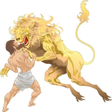 大力神和獅子