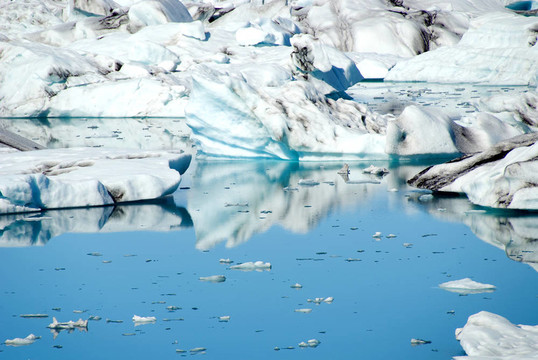 jokulsarlon湖藍色冰山