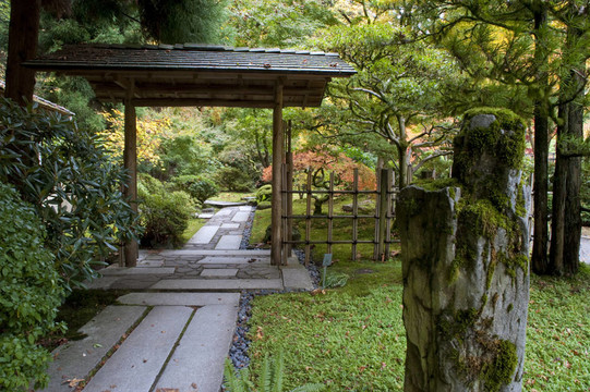 門；石；日本園林