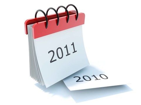 2011日歷圖標孤立在白色