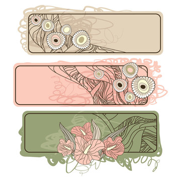水平花卉橫幅