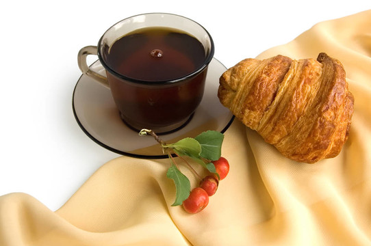 茶和面包棕色杯