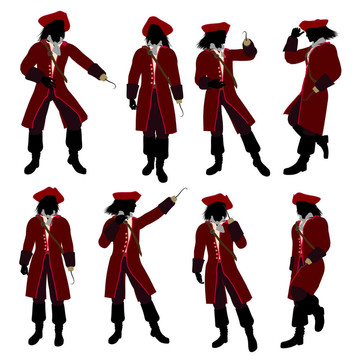 Hook Silhouette船長插畫