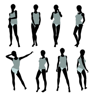 非洲裔女性內(nèi)衣剪影