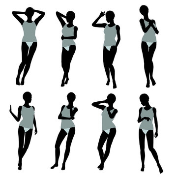 非洲裔女性內(nèi)衣剪影