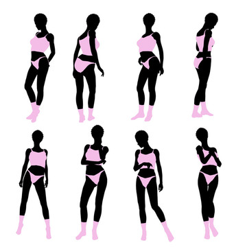 非洲裔女性內(nèi)衣剪影