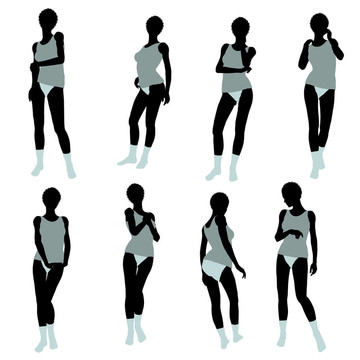 非洲裔女性內(nèi)衣剪影