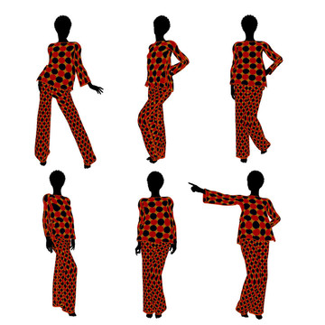 非洲裔女性內(nèi)衣剪影