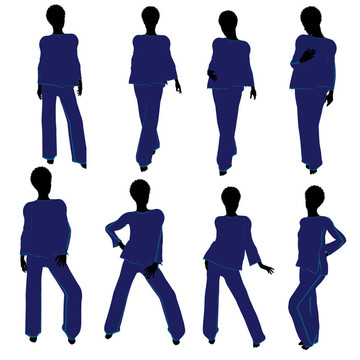 非洲裔女性內(nèi)衣剪影