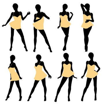 非洲裔女性內(nèi)衣剪影