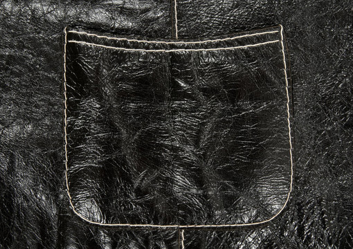 黑色皮革服裝口袋