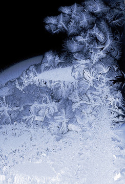櫥窗玻璃上的Frost圖案