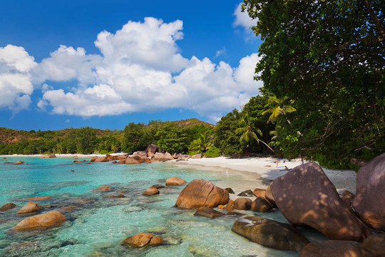 Anse Lazio在塞舌爾普拉蘭島海灘